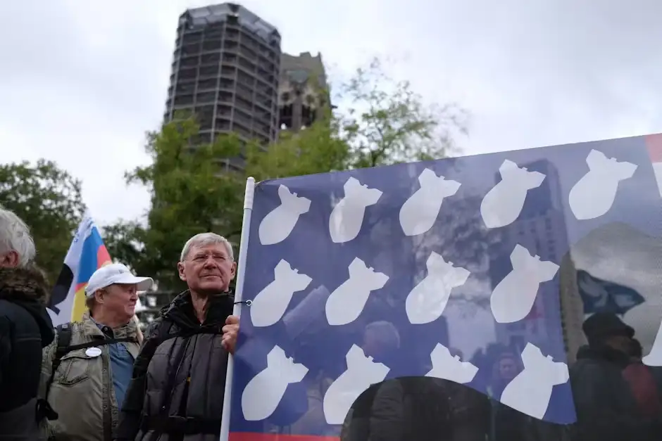 Auf dem Breitscheidplatz haben sich die ersten Demonstranten versammelt. Der Platz ist der Startpunkt der Westroute der Demo zum Großen Stern. Markus Wächter/Berliner Zeitung